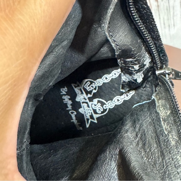 Jeffrey Campbell x LF  Crushed Velvet Buckled Boots Vintage Gothic look 7 GuC - Picture 9 of 16